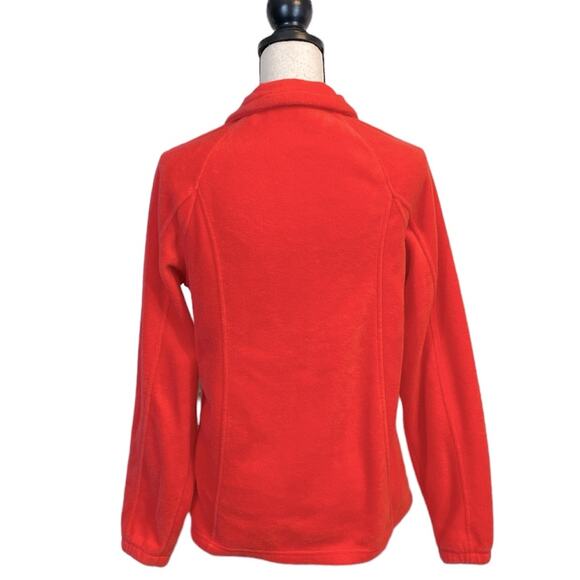 Columbia Classic Fleece Zip Front Jacket Bright Coral Pink Size Large - Picture 2 of 8